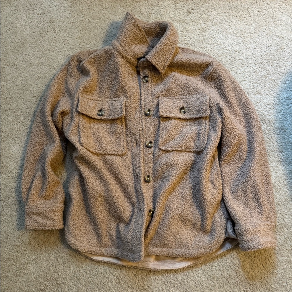 Cozy Tan Sherpa Abercrombie Jacket